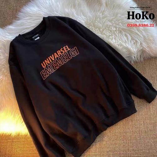 Áo Sweater Univarsel EMEMELGY Nam Nữ unisex phong cách Hàn Quốc cá tính, Chất nỉ bồng đẹp mã HD85 - Qu