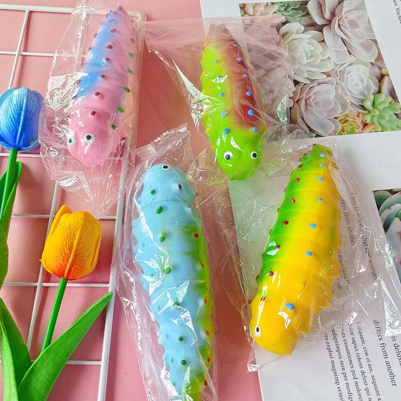 Squishy hình con SÂU BƯỚM Mochi mềm mịn dễ thương chân thực giảm stress co dãn đàn hồi ngộ nghĩnh bóp giải trí