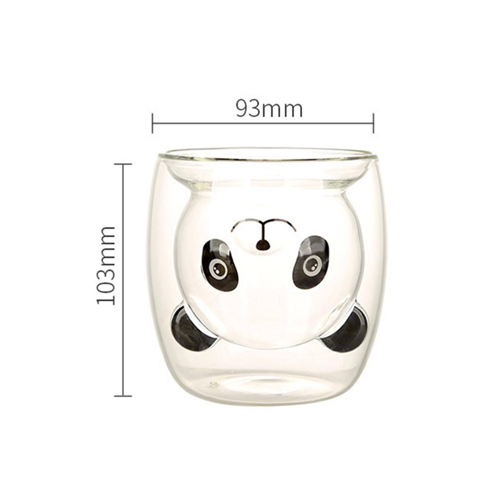 Double Wall Insulated Coffee Mug Cute Cartoon Panda for Kitchen Home Party