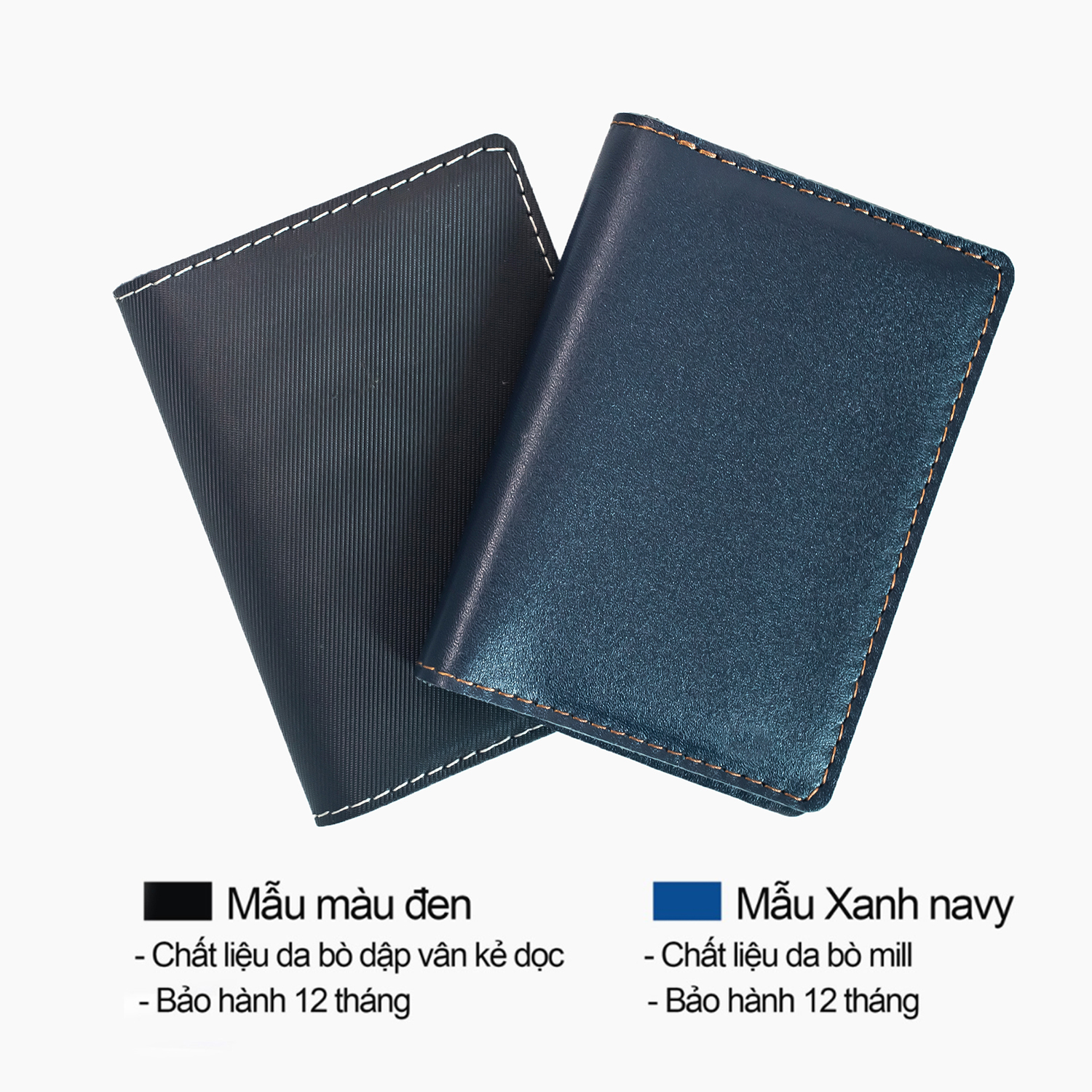 Ví namecard da bò V131, ví đựng thẻ card holder da thật nhỏ gọn, thương hiệu Bụi leather chuyên đồ da thật