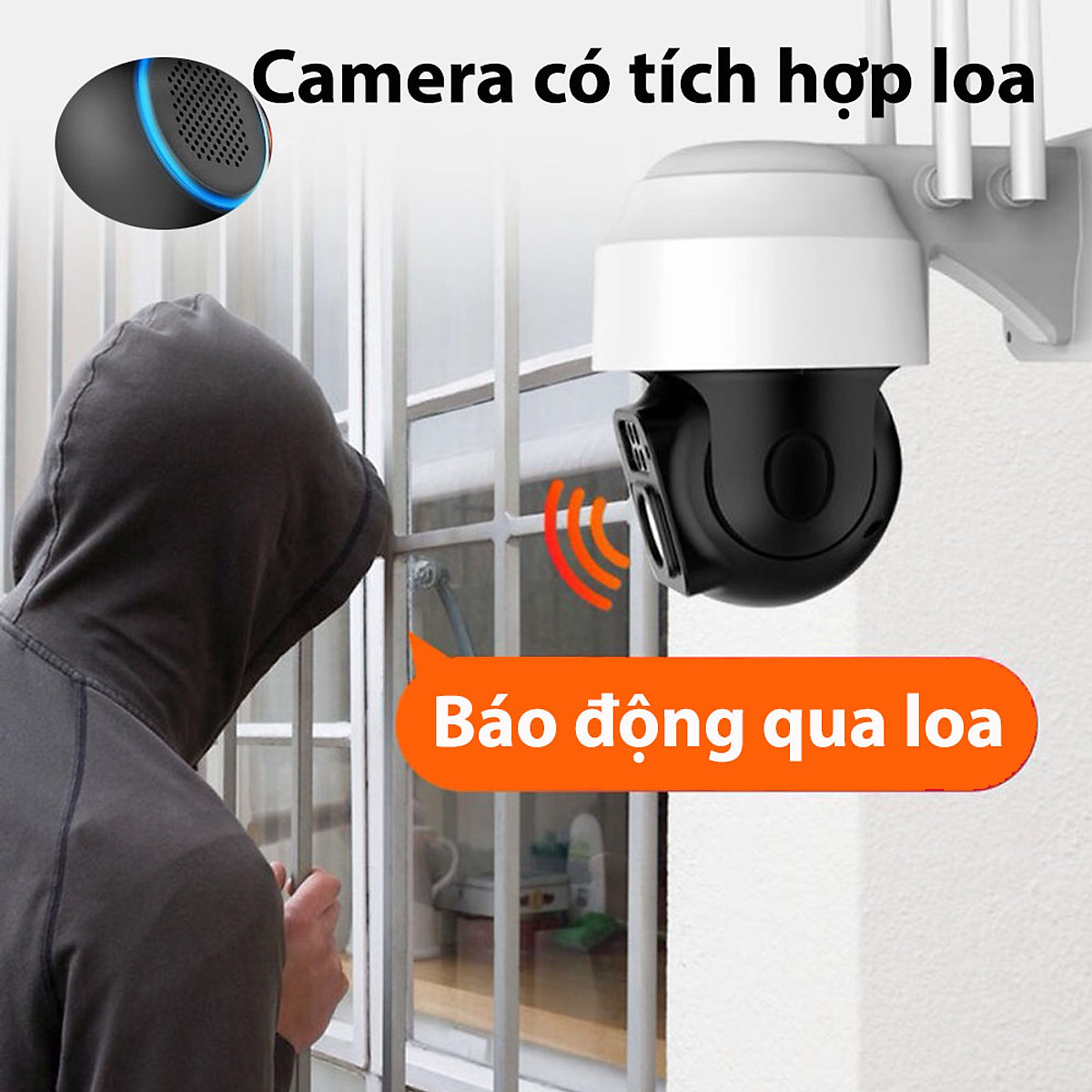 Camera Wifi Yoosee  4.0 Mpx FHD Siêu Nét , Trong Nhà Ngoài Trời Xoay 360° Ăng Ten 4 Râu Xem Đêm Có Màu-Đàm Thoại 2 Chiều-Phát Hiện Chuyển Động Chống Trộm Hàng Nhập Khẩu