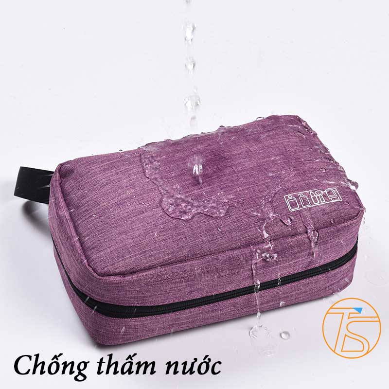 Túi đựng mỹ phẩm nhỏ gọn đi du lịch công tác theo phong cách Hàn Quốc bằng vải chống thấm nước