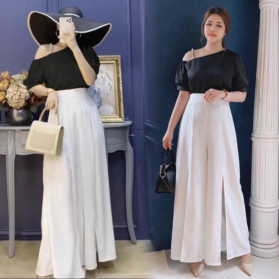 Áo lệch vai dây vai hạt ngọc - ABEO187