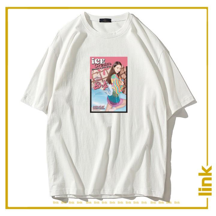 Áo thun BLACKPINK JISOO ICE CREAM tay lỡ unisex