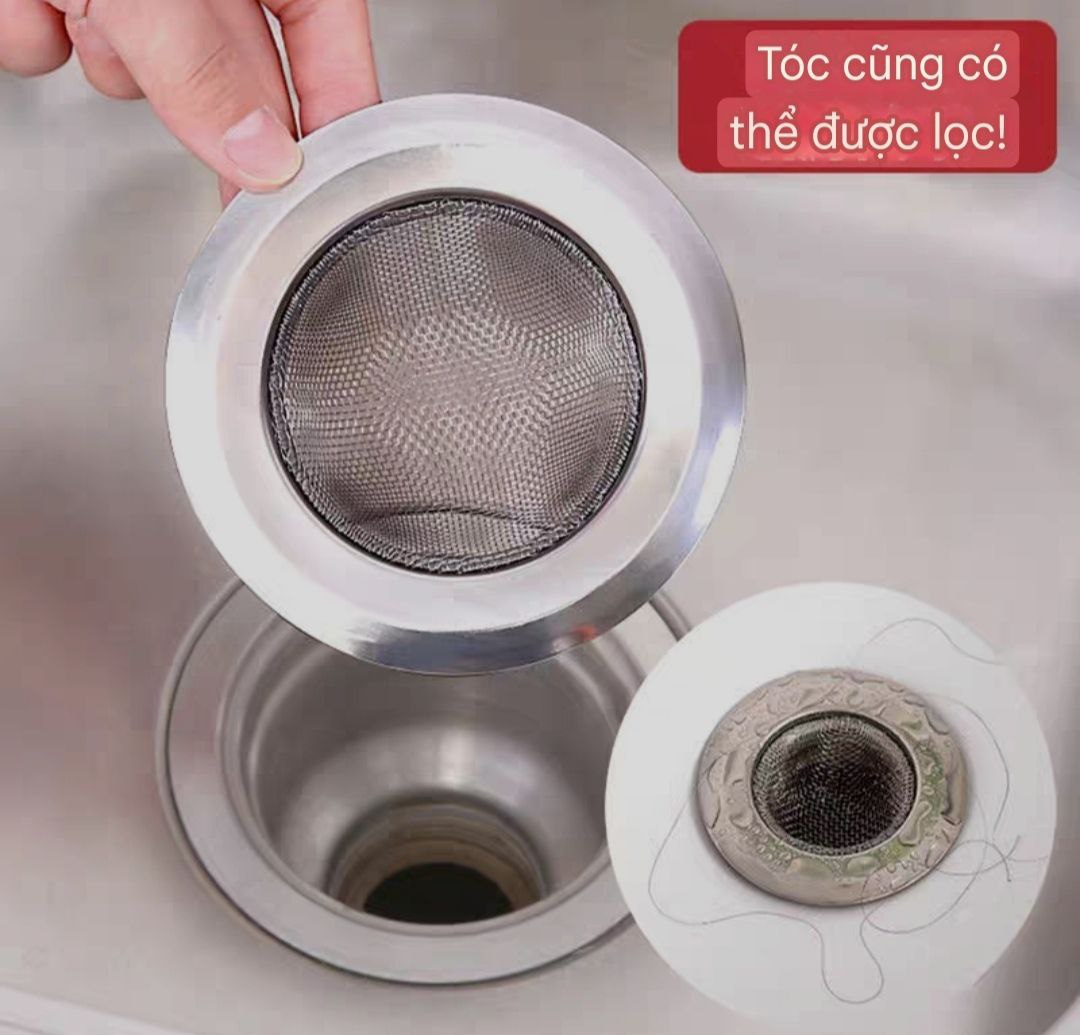 Dụng cụ lọc rác bằng inox tránh tắc nghẽn bồn rửa bát bền đẹp
