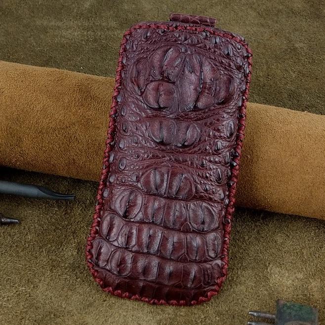 Bao da có dây rút cho Nokia 8800 handmade da cá sấu thật có gù