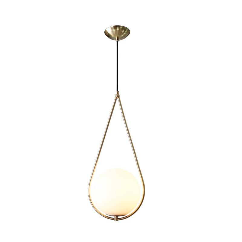 Đèn thả quả cầu khung giọt nước mạ đồng VL714