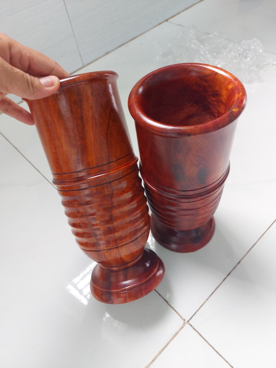 Ống Đựng Nhang gỗ hương nguyên khối cao 25cm  (1 ỐNG )