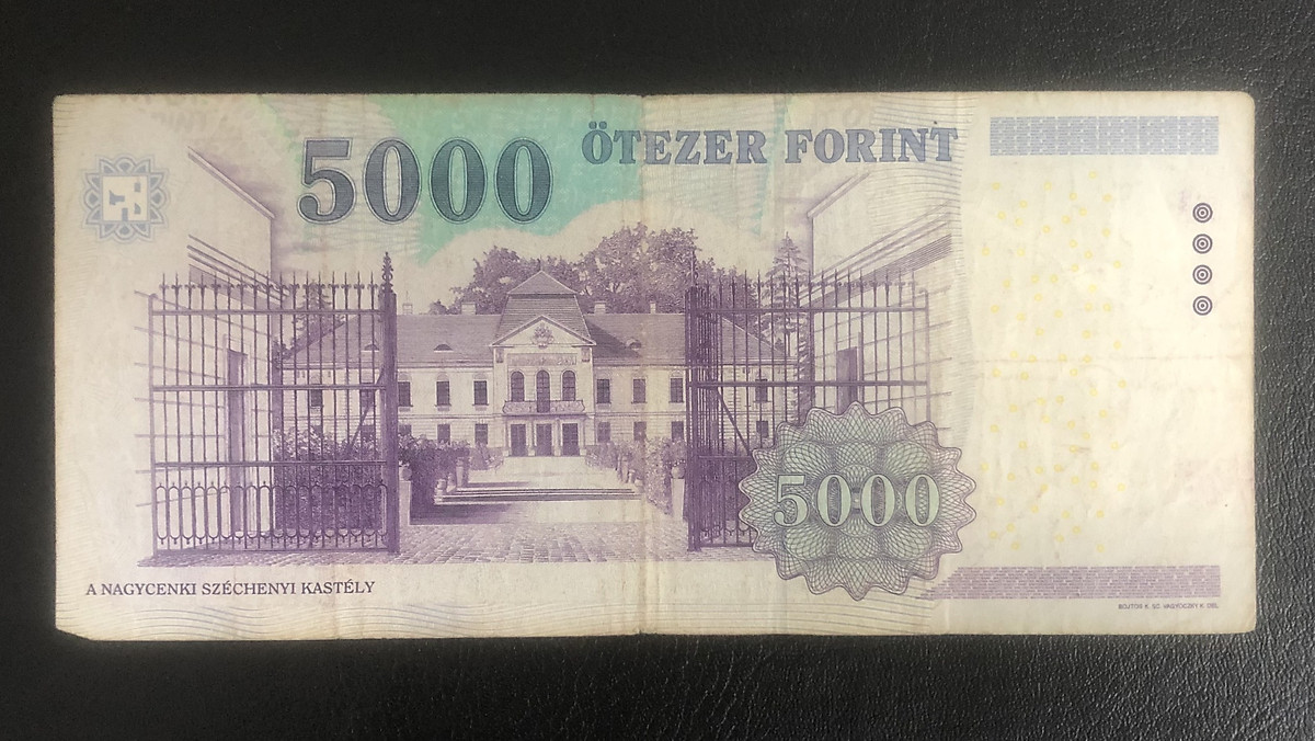 Tiền châu Âu, 5000 forint Hungary phiên bản cũ - Tặng túi nilon bảo quản