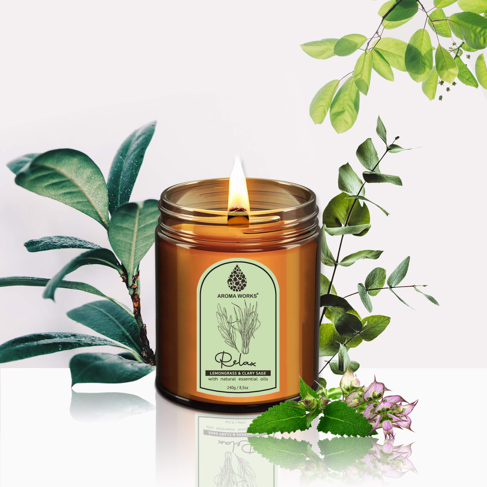 Nến Thơm Thiên Nhiên Aroma Works Aromatherapy Scented Candle 240g