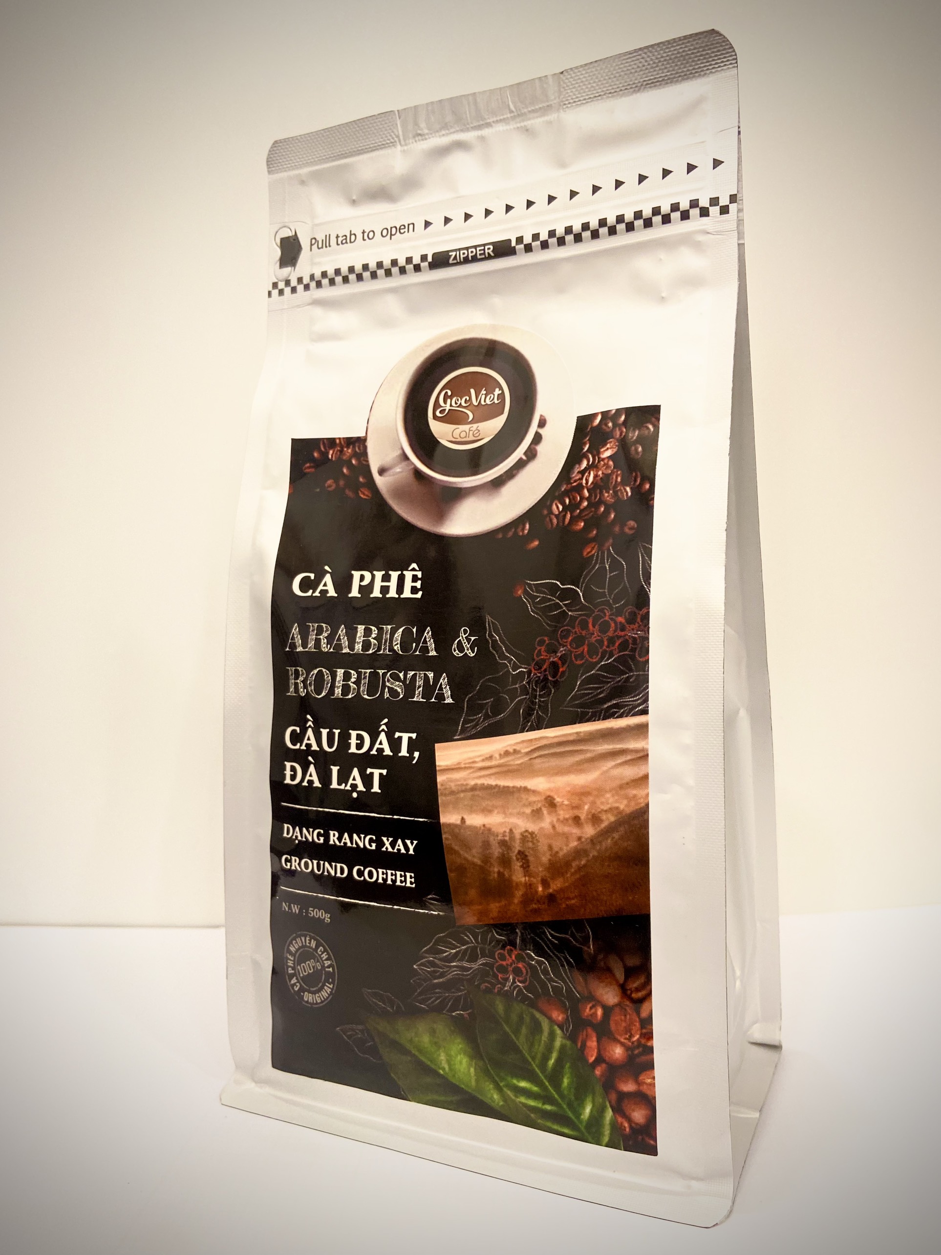 Cà phê Arabica &amp; Robustar Cầu Đất,  Đà Lạt  dạng rang xay - 500 g
