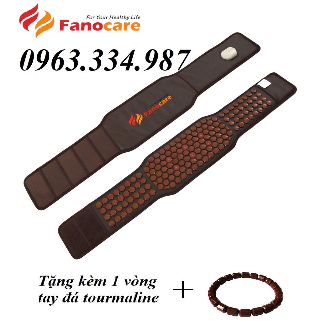 Đai đá nhiệt nóng tourmaline kèm laze thon bụng, đau lưng đau cột sống Fanocare KT 25x140cm (Tặng kèm vòng tay đá tourmaline)