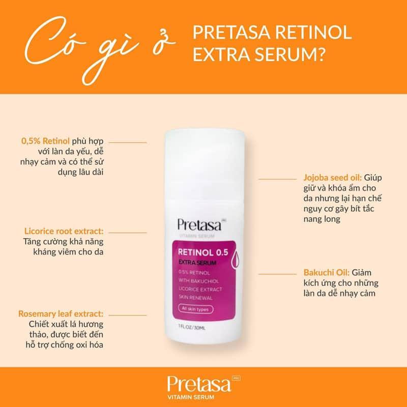 Serum Retinol 0,5 Pretasa chống lão hóa, hỗ trợ kiểm soát mụn - RETINOL 0,5 EXTRA SERUM