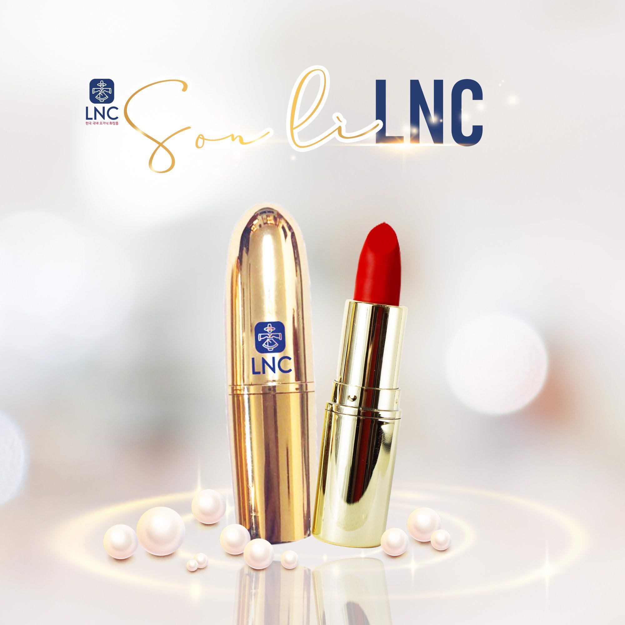 Son lì siêu mướt mịn môi Organic LNC Hàn Quốc màu đỏ hồng không chì 3.5g (LNC RED PINK LIPSTICK)