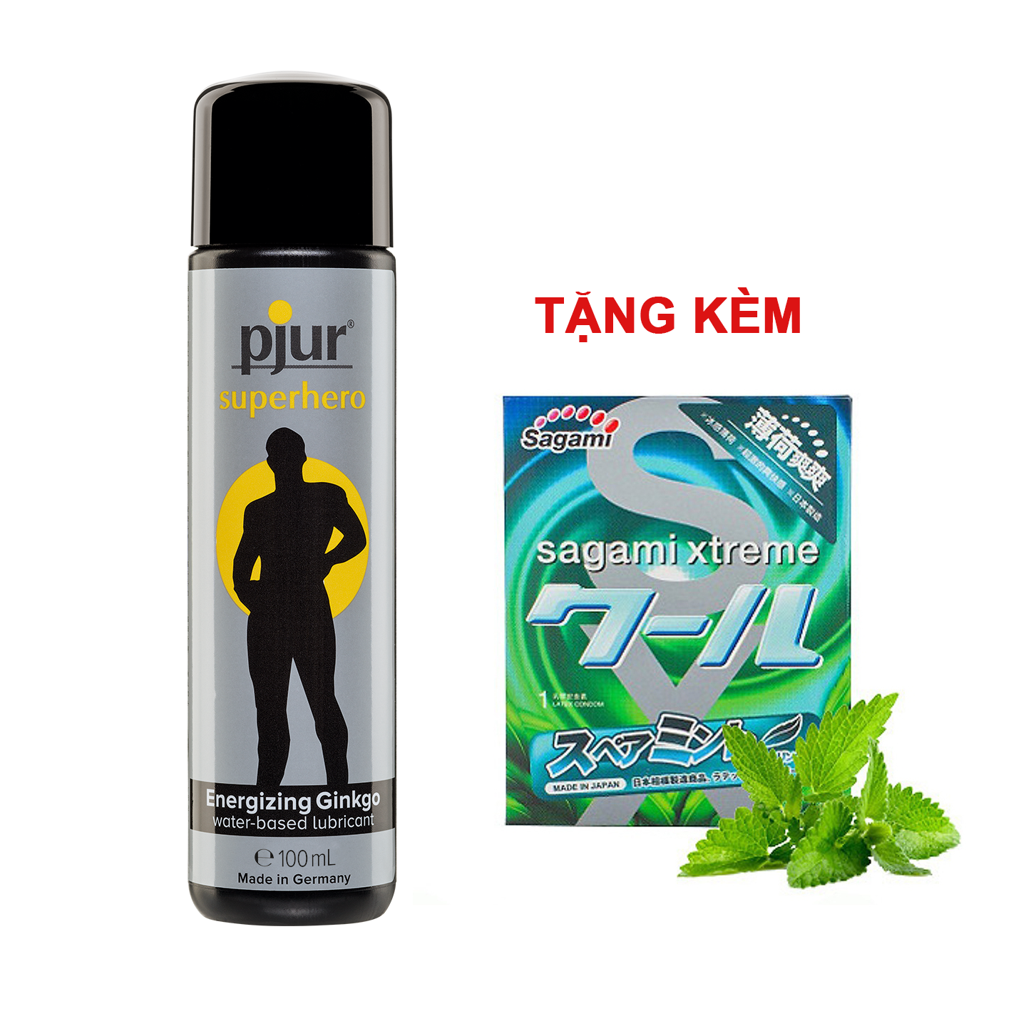 Gel Bôi Trơn Chống Xuất Tinh Sớm Tăng Cường Sinh Lý Nam Pjur Superhero Energizing Glide của Đức 100ml Tặng BCS Sagami 3s Che Tên SP