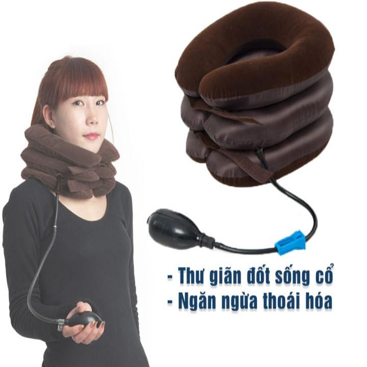Gối Bơm Hơi Kéo Giãn Đốt Sống Cổ 3 Tầng Hỗ Trợ Giảm Đau, Ngăn Ngừa Thoái Hóa Đốt Sống Cổ Tăng Cường Tuần Hoàn Máu