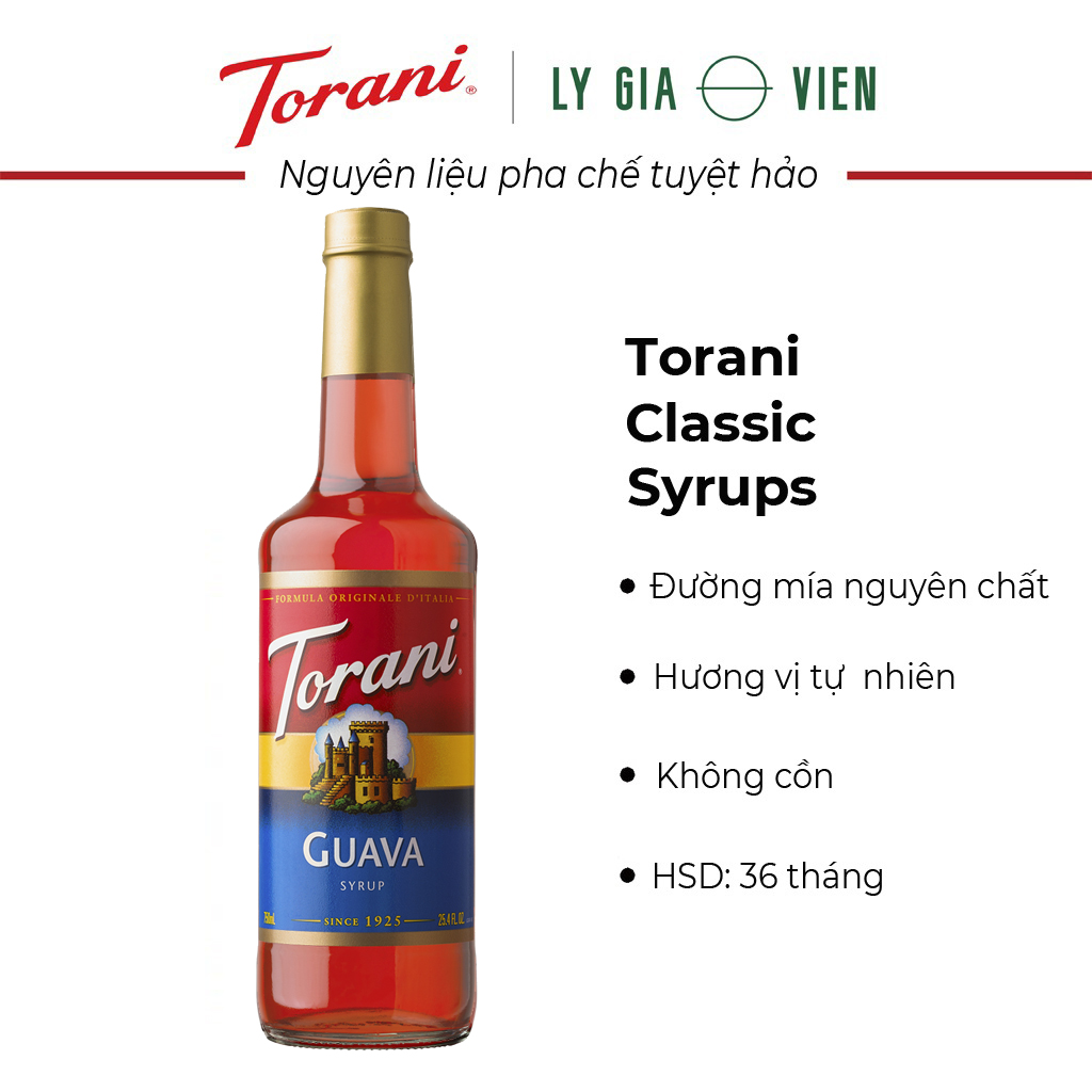 Siro Pha Chế Vị Ổi Torani Classic Guava Syrup 750ml Mỹ - Nguyên Liệu Pha Chế Trà Và Soda