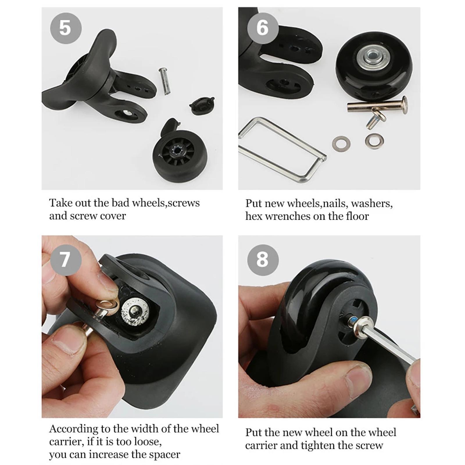 Luggage Suitcase Wheels Wear-Resistant Flexible Repair Kit Parts