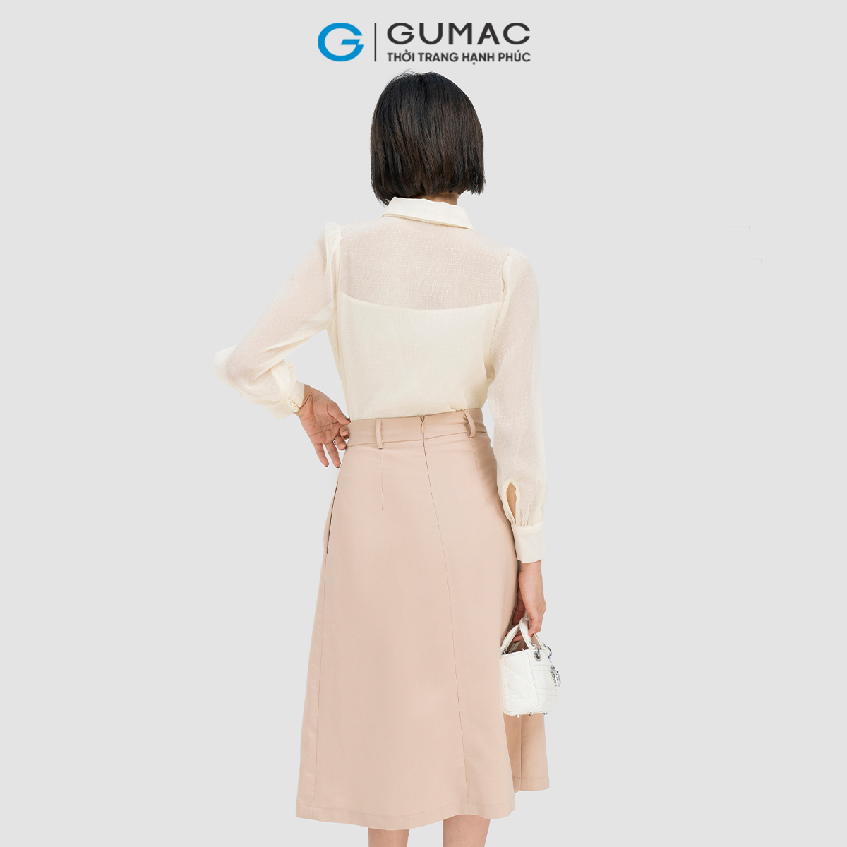Chân váy A nẹp nút Gumac VD04005