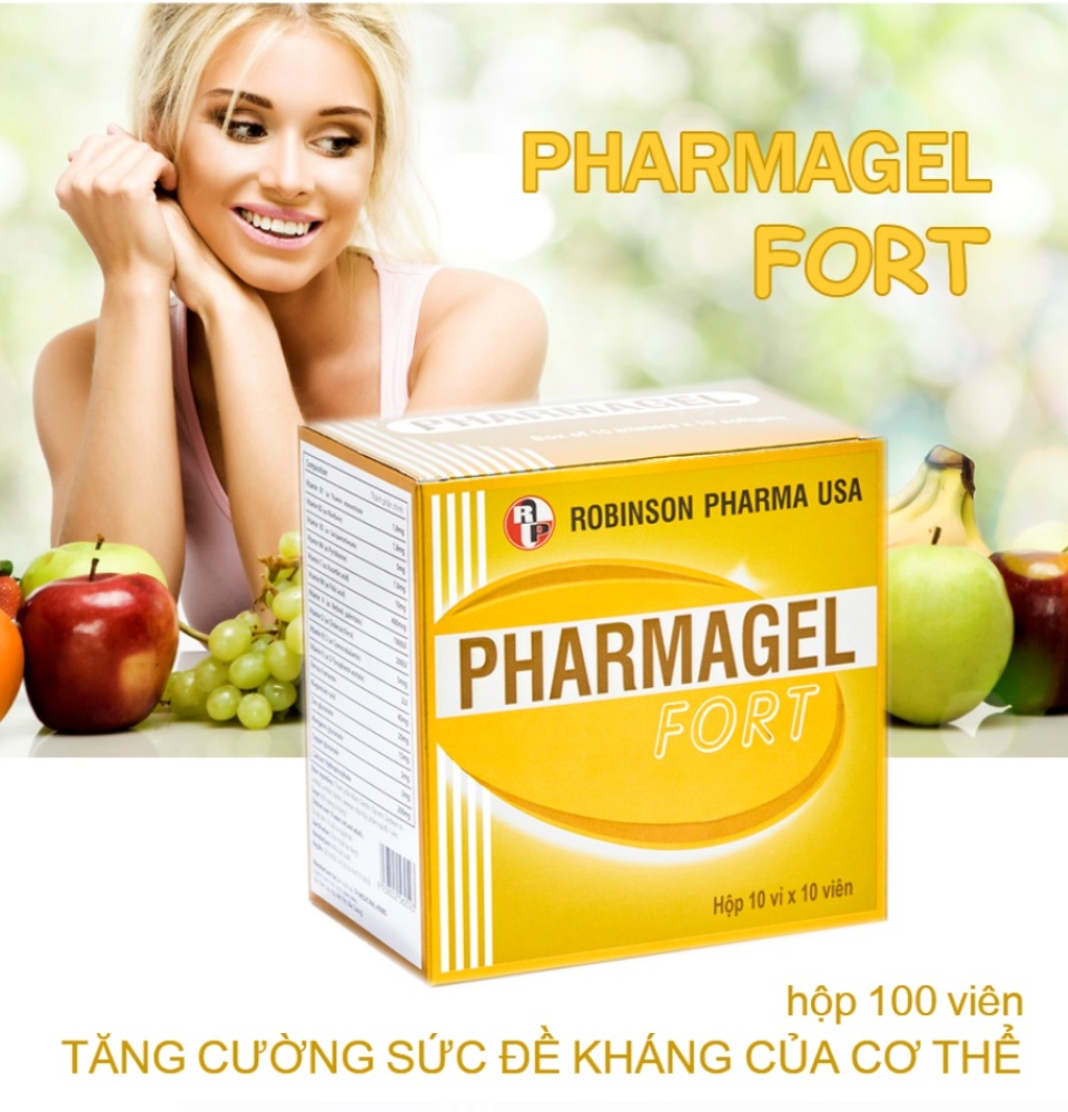 TPCN- Robinson Pharma USA- Pharmagel fort-Viên uống bổ sung đa vitamin, khoáng chất, bồi bổ cơ thể, tăng cười sức đề kháng, dinh dưỡng (100 viên)