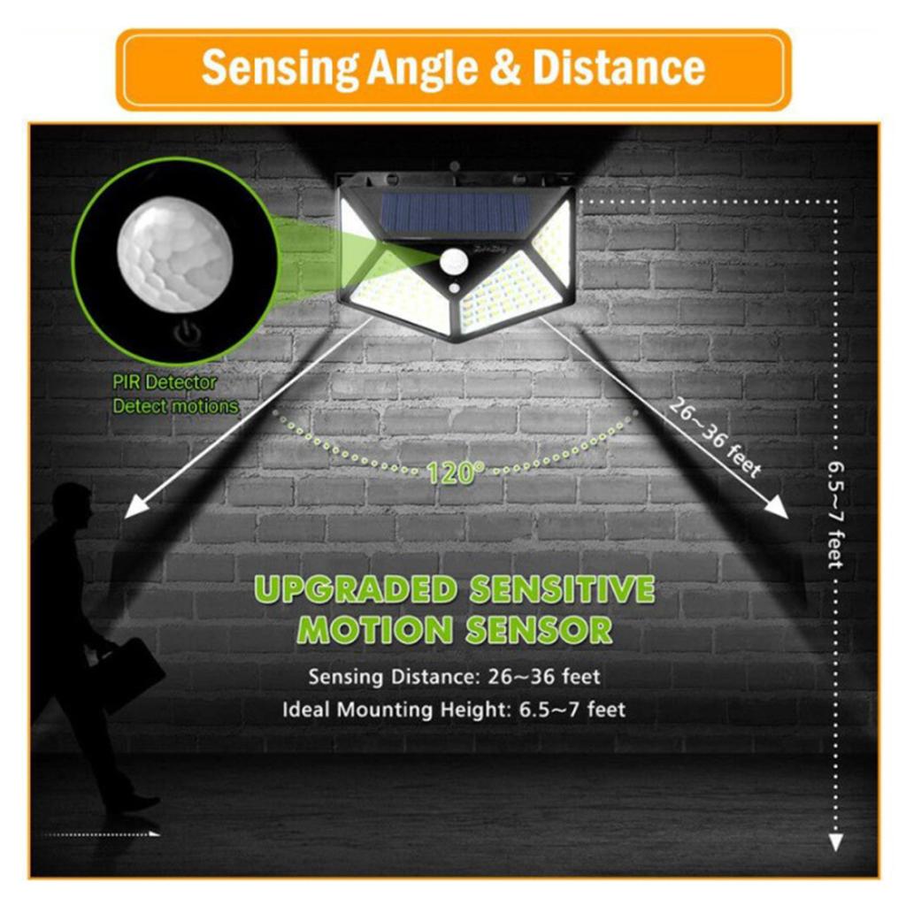LED Solar Sensor Wall Light Yard Garden Lamp
