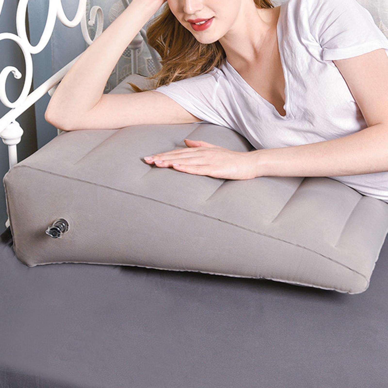 Inflatable Wedge Pillow, Bed Pillow, Fast Inflating Deflation Head, Shoulder, Back, Leg Support Support  Pillow for Office Bed
