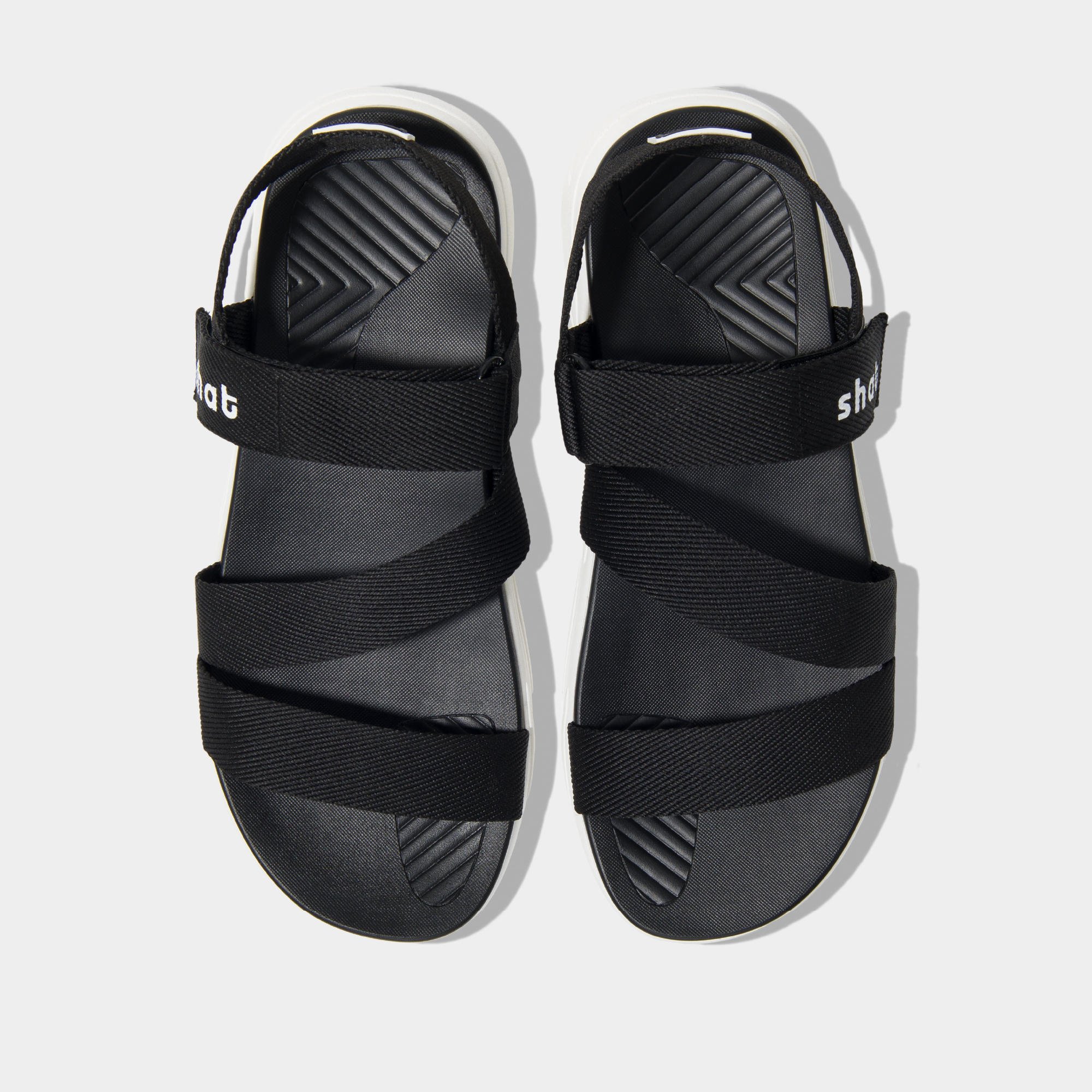 Giày Sandals Unisex Thời Trang Shat Trắng Đen S1M0010