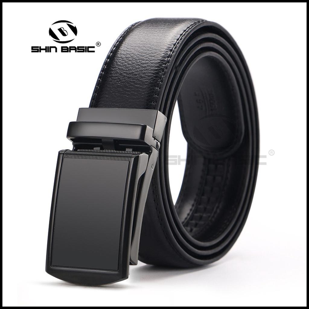 Dây Thắt Lưng, Nịt Nam Da Bò Cao Cấp - ShinBasic, Bảng Khoá Tự Động, Thời Trang Công Sở,  BELTS21BAS13-1