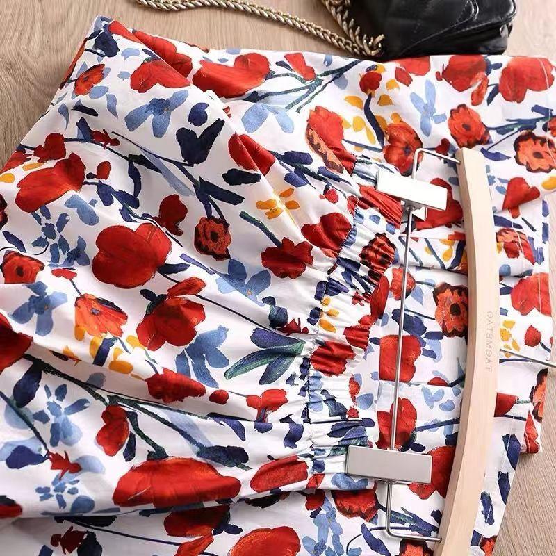 TOBE1SHOP 2023 Mùa xuân và mùa hè Pháp phong cách retro thời trang cao cấp cảm giác khí chất hiển thị gầy bức tranh hoa mảnh trung bình ô váy nữ