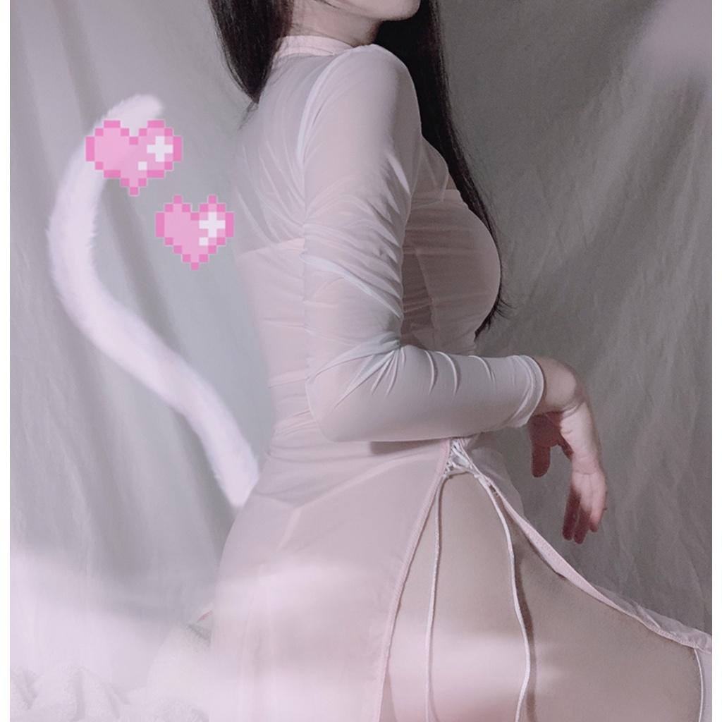 Mẫu HOT Đồ Ngủ Sexy Khoét Ngực Cosplay Sườn Xám Cách Tân Xuyên Thấu Xẻ Tà Quyến Rũ Cho Nữ