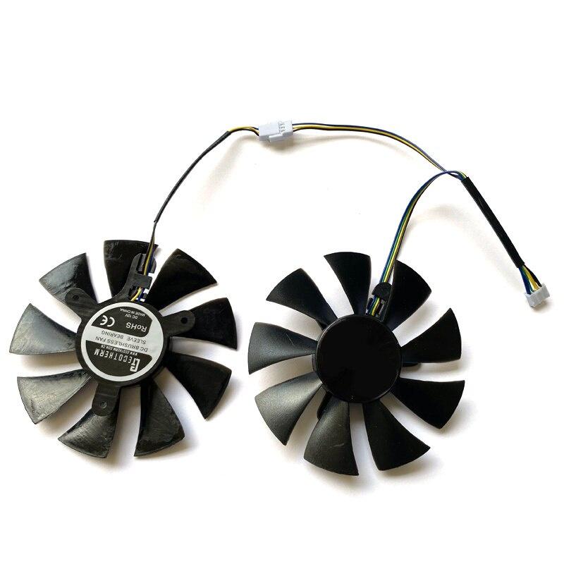 Set 2 Quạt Tản Nhiệt 87MM PLA09215B12H DC12V 0.55A 4PIN GPU Dành Cho DATALAND Radeon RX 580 590 Thẻ