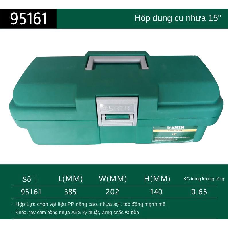 Thùng đựng đồ nghề nhựa 15inch Quy cách: 385 x 202 x 140mm SATA 95161