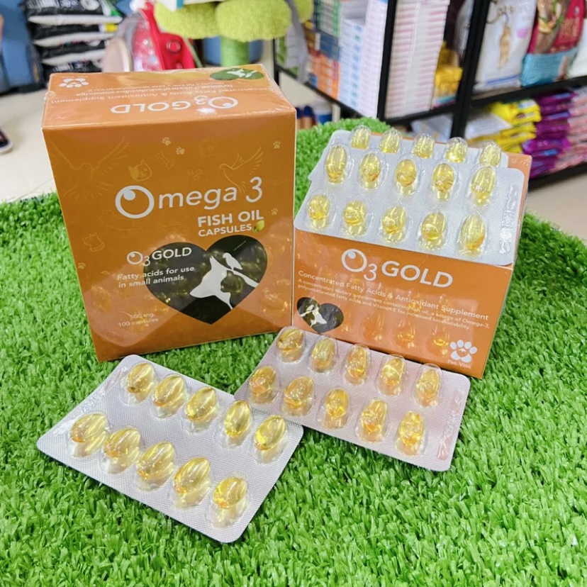 Dầu cá biển Omega3 cho chó mèo - Chống rụng lông- Dưỡng mượt lông- Sáng mắt- Tăng đề kháng (1 vỉ )