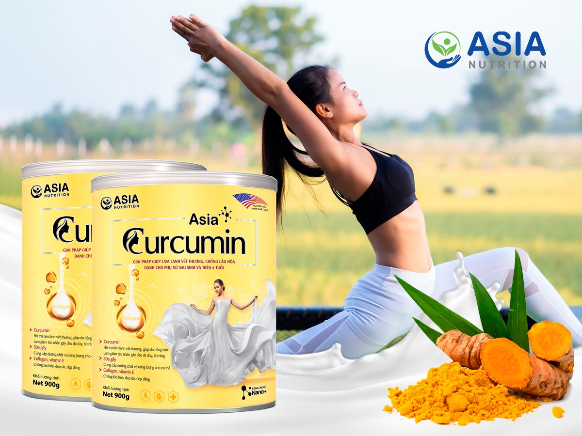 Sữa bột dinh dưỡng Asia Curcumin Asia Nutrition tác dụng giúp làm lành vết thương, chống lão hóa hiệu quả