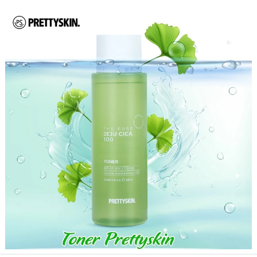 Nước hoa hồng Rau Má Dưỡng Ẩm, Se Khít Lỗ Chân Lông Pretty Skin The Pure Jeju Cica 100 Toner 250ml