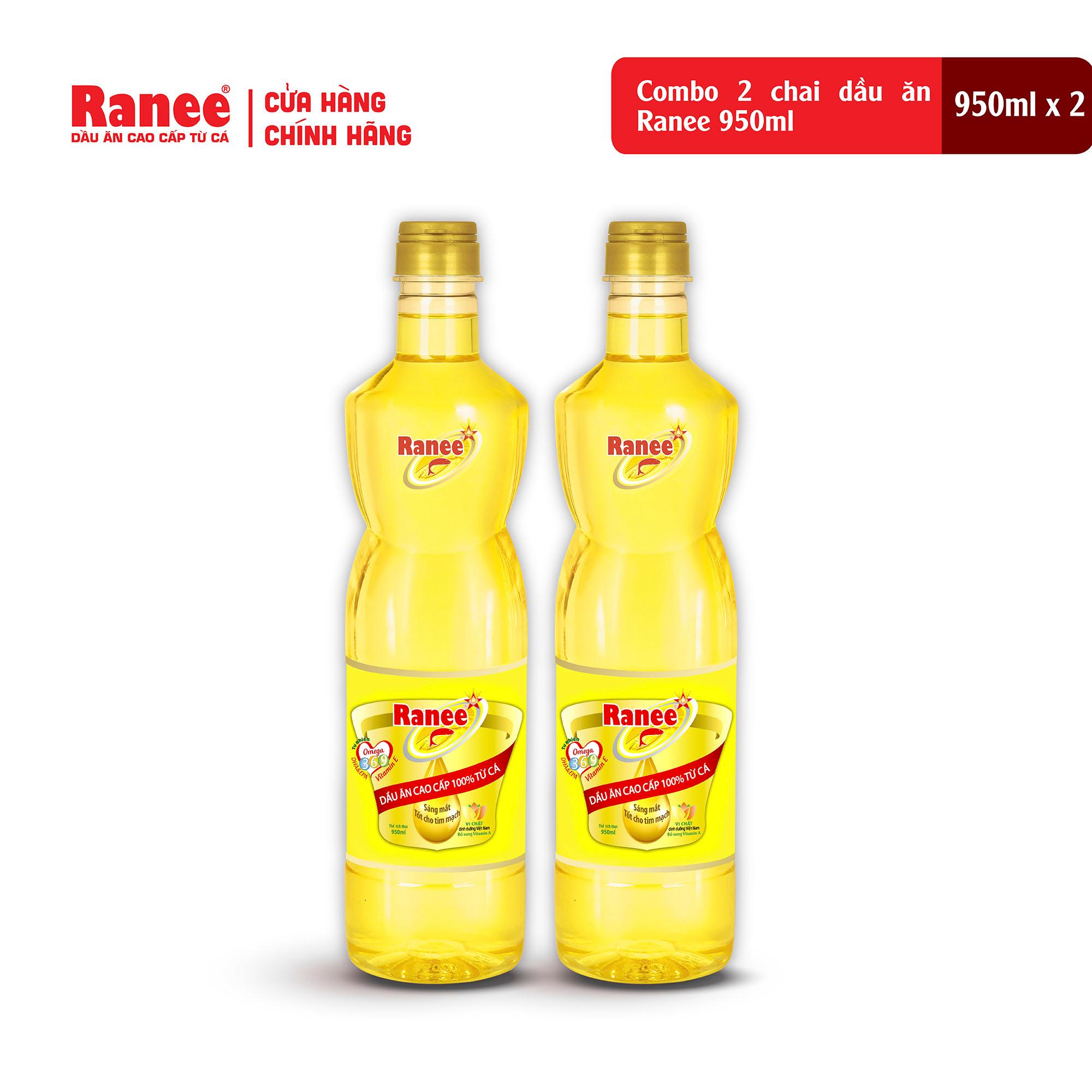 Combo 2 chai dầu ăn dinh dưỡng Ranee 950ml (950ml/chai x 2 chai)