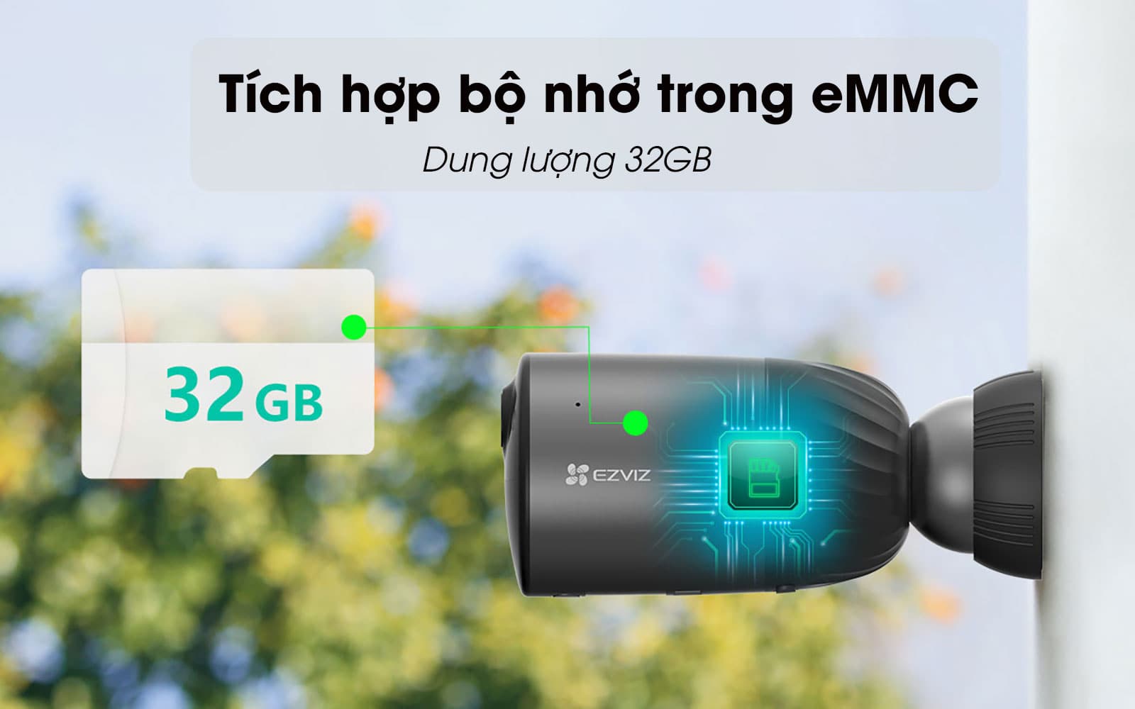 Camera IP Wifi Ngoài Trời EZVIZ BC1C 2MP Tặng Kèm Tắm Pin Năng Lượng Tích Hợp Bộ Nhớ Trong 32G - Có Màu Ban Đêm - Đàm Thoại 2 Chiều - Hàng Chính Hãng