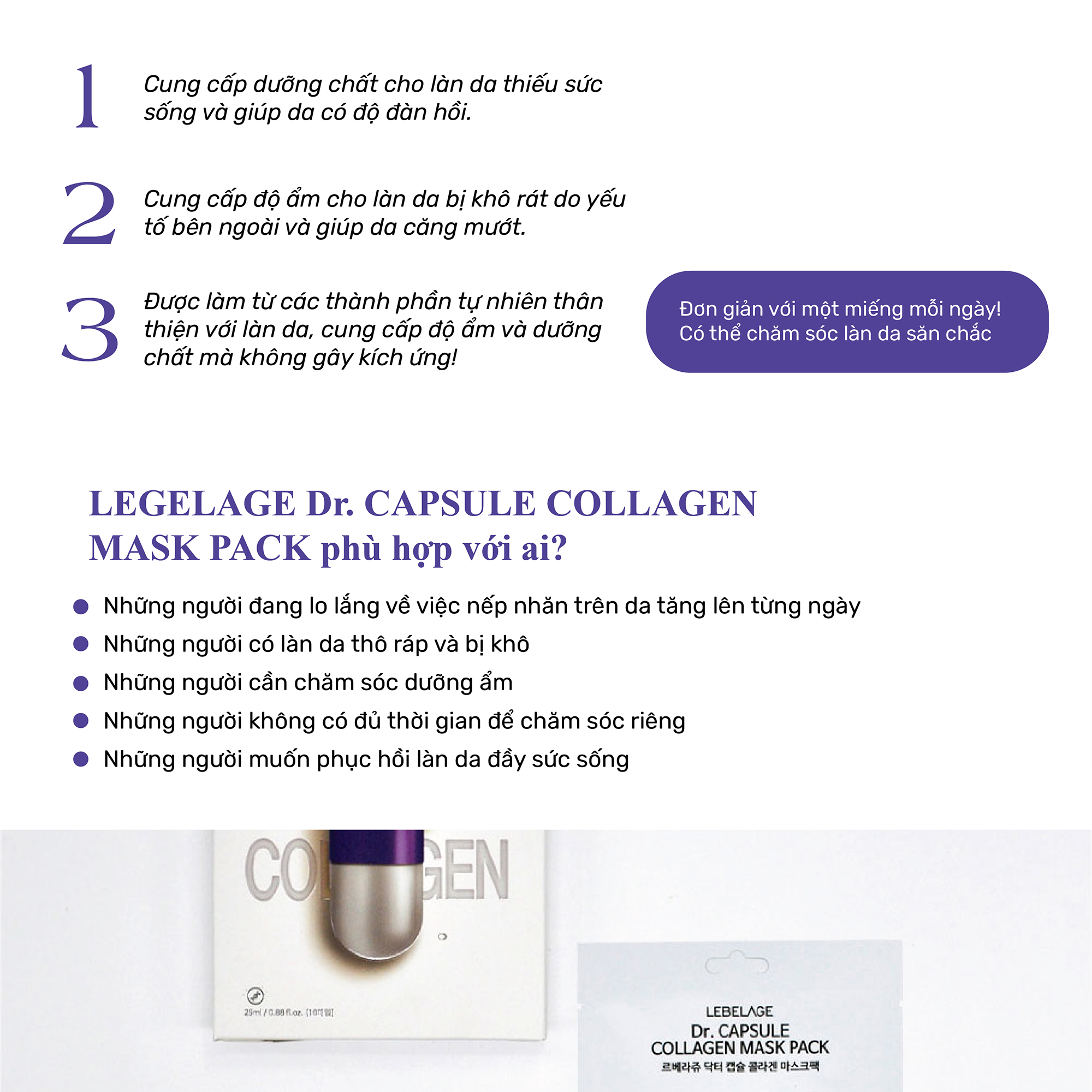 Mặt Nạ Collagen Dưỡng Da Chống Lão Hóa Lebelage Dr.capsule Hàn Quốc 25ml