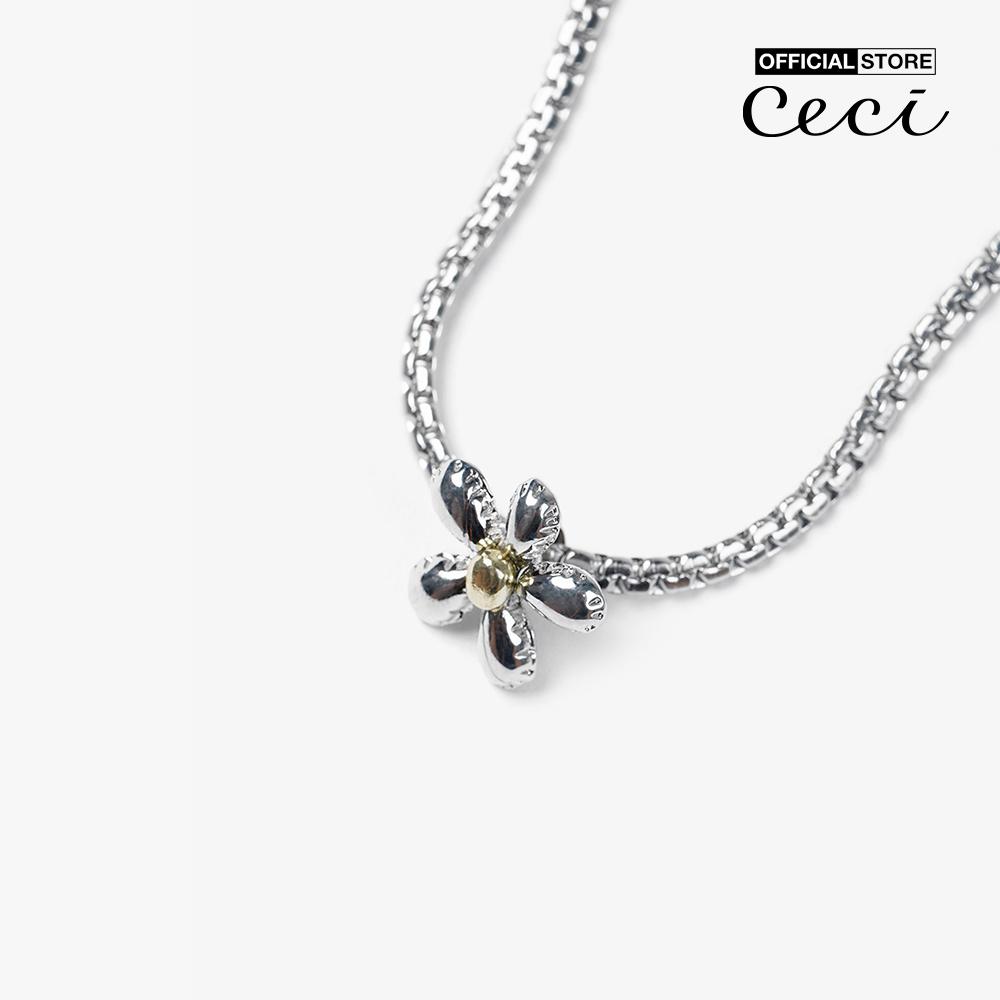 CECI - Dây chuyền nữ sợi tròn phối mặt bông hoa xinh xắn CC4-01000266-03