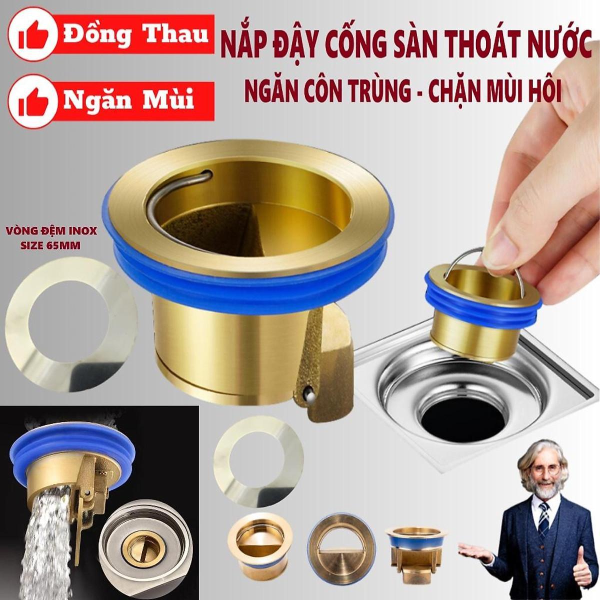 Nắp Đậy Cống Thoát Nước Sàn Nhà Tắm Chống Côn Trùng Tiện Dụng Kèm Vòng Đệm Inox 65mm Phù Hợp Mọi Kích Thước.