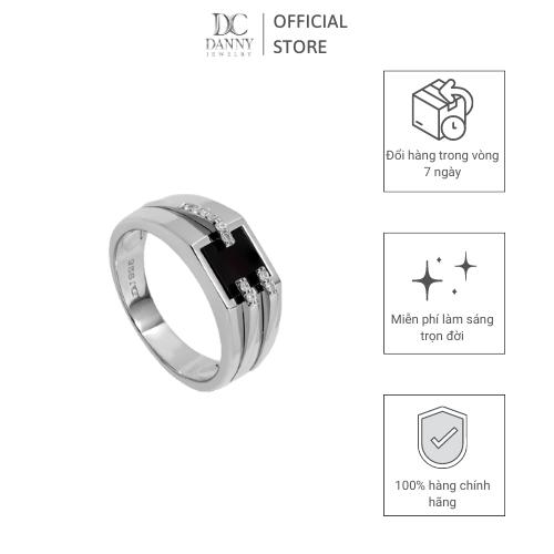 Nhẫn Nam Danny Jewelry Bạc 925 Đính Đá Onyx Xi Rhodium SP7225100023