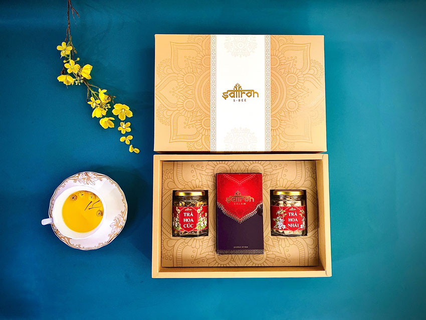 Set Quà Tặng Cao Cấp Saffron Salam 1gr Tặng Trà Hoa