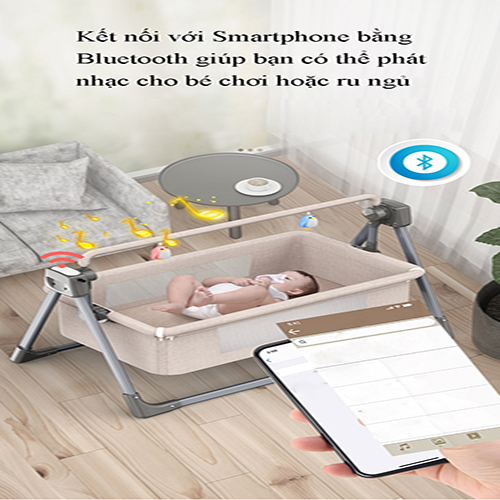 Nôi Điện Cho Bé Có Thiết Bị Điều Khiển Từ Xa Kèm Chương Trình Phát Nhạc SBR-008