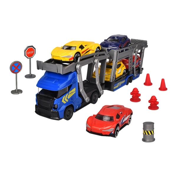 Bộ Đồ Chơi Mô Hình Xe Kéo Kèm 5 Ô Tô Transporter Set - Dickie Toys 203745012