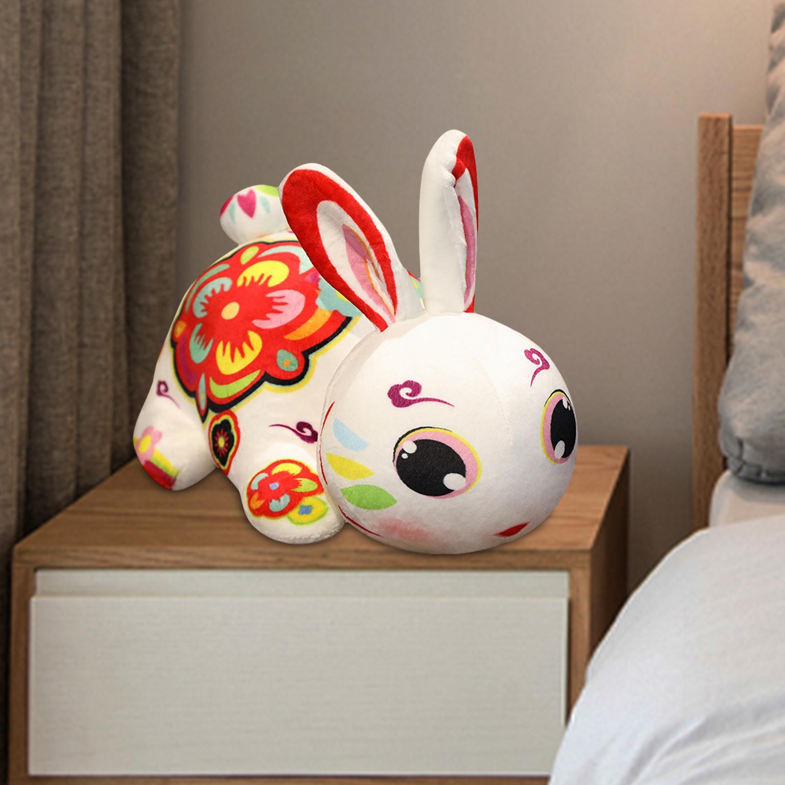 2 Pieces Rabbit Plush Toy Cartoon Ornament Plush Animal Doll for New Year