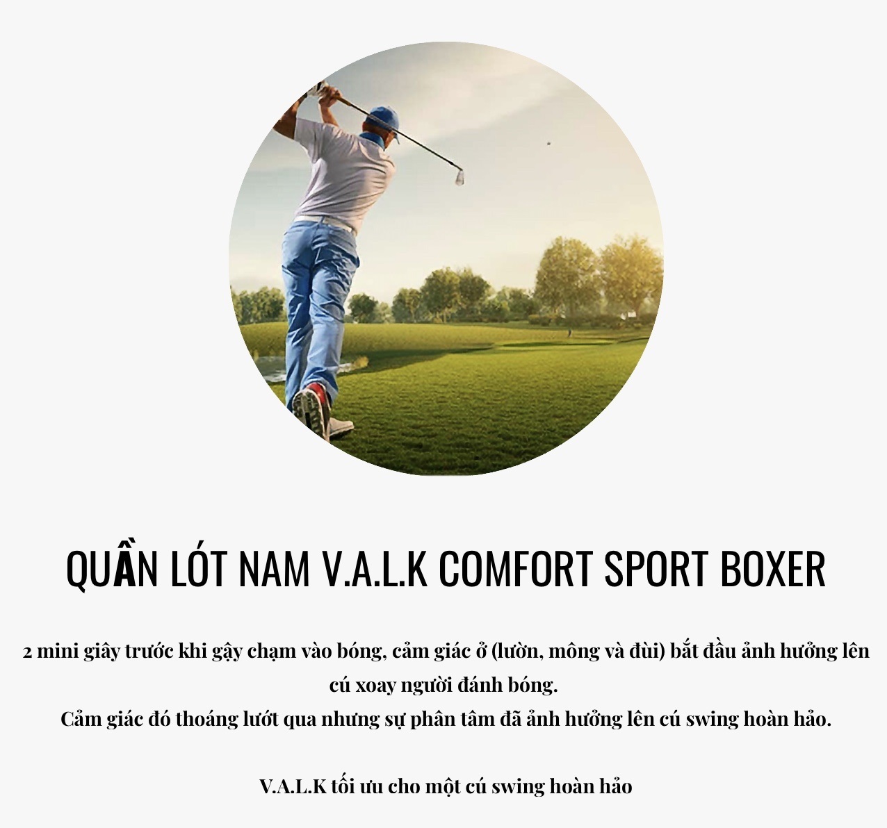 Combo 3 Quần lót nam V.A..L.K Comfort Sport Boxer tối ưu cho golf