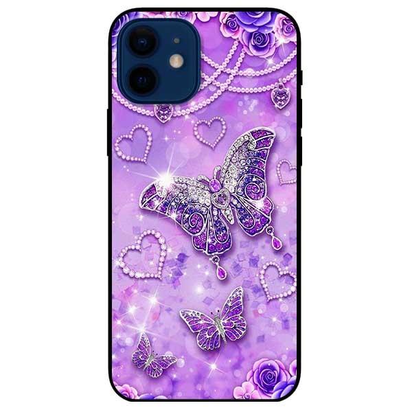 Ốp lưng dành cho Iphone 12 Mini - Iphone 12 - Iphone 12 Pro - 12 Pro Max - mẫu Bướm Hoa Xanh