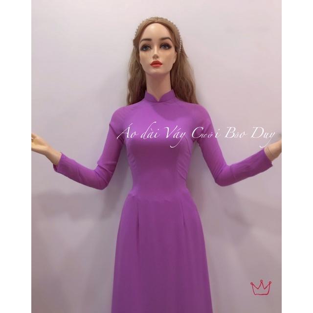 Áo dài tím 4 tà thiết kế đẹp