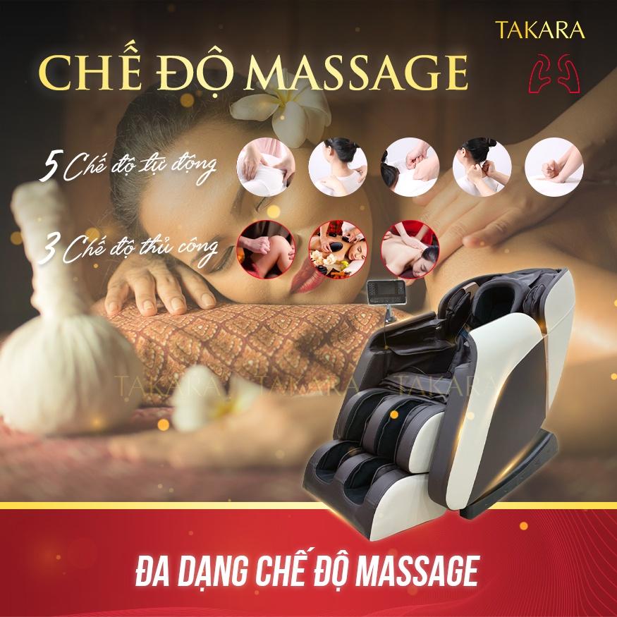 Ghế Massage Toàn Thân Takara K6, Mát xa Công Nghệ Nhật Trị Liệu 5 Vùng Với Con Lăn Mông Và Trục Cơ Sở Kéo Dài BH 5 Năm