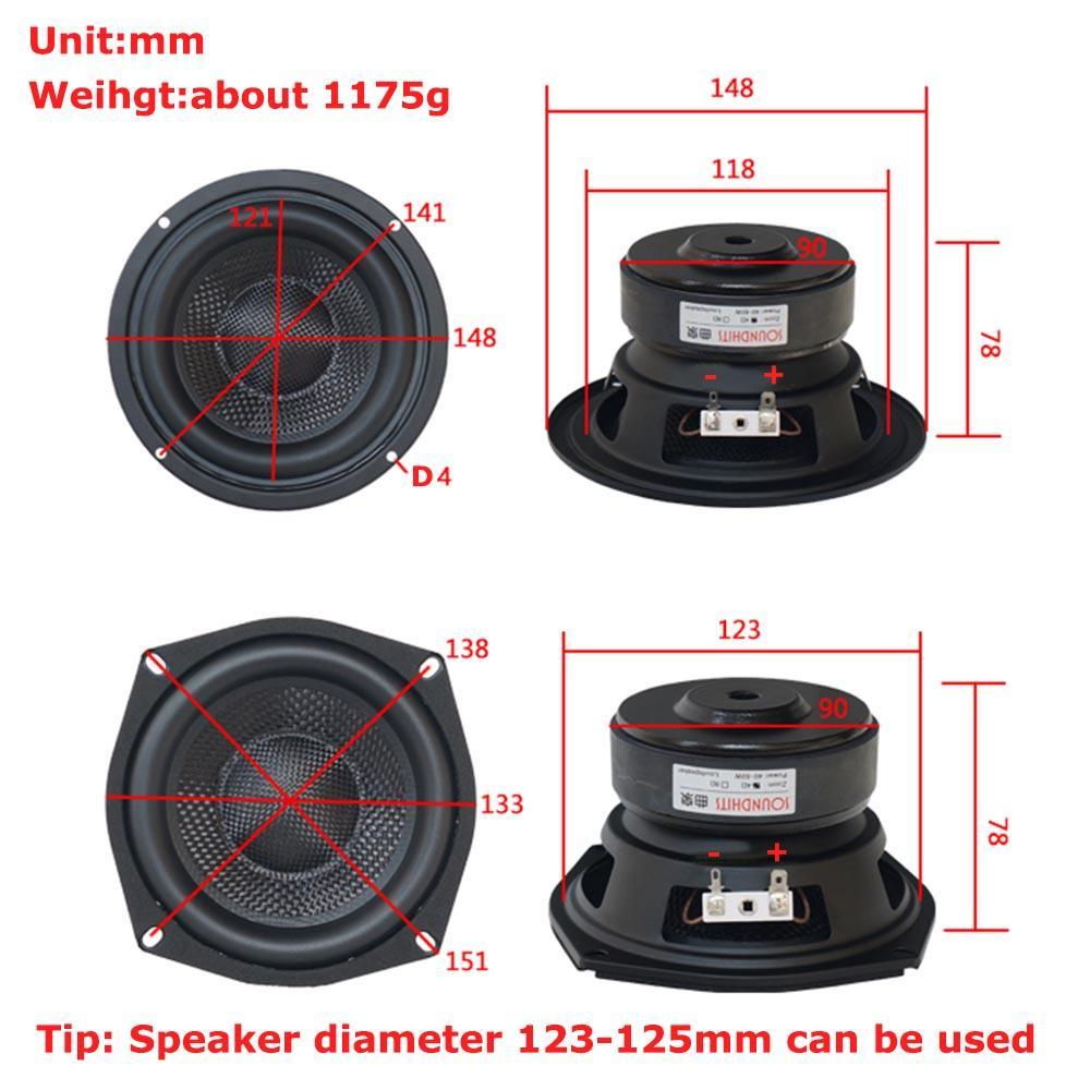 1 Loa Siêu Trầm 5.25 inch 4 8 Ohm 60W Woofer 5 inch Cho Máy Hát Tại Nhà DIY
